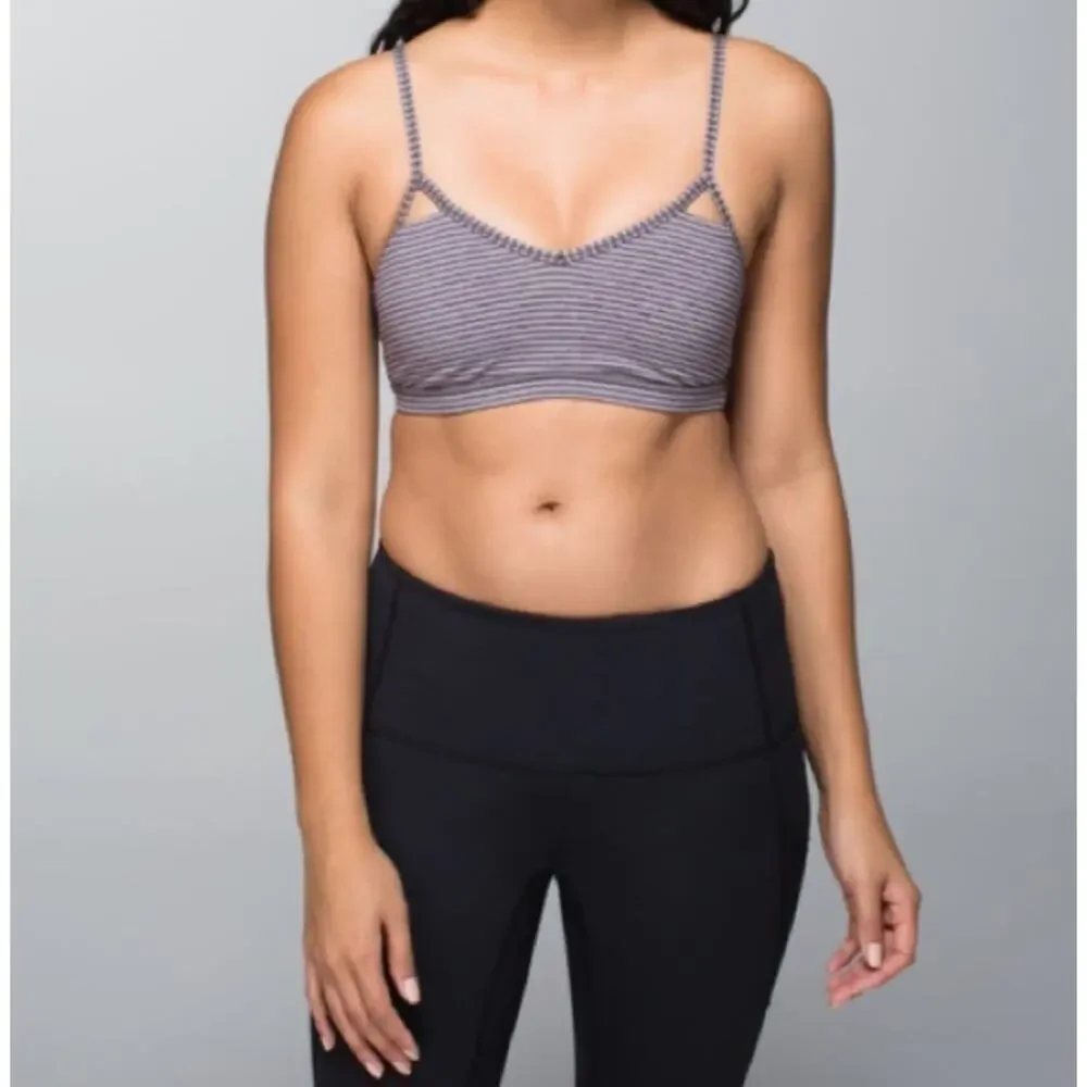 Lululemon Bra Women 4 XXS 2XS Hyper Stripe Seek The Heat Bralette Yoga Athletica